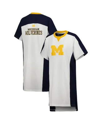 Women's G-iii 4Her by Carl Banks White Michigan Wolverines Home Run T-shirt Dress