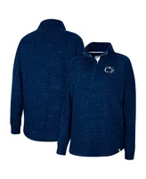 Women's Colosseum Navy Penn State Nittany Lions Natalie Speckled Quarter-Snap Top