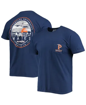 Men's Navy Pepperdine Waves Circle Campus Scene T-shirt