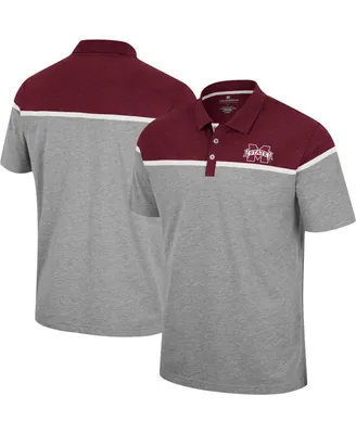 Men's Colosseum Heather Gray Mississippi State Bulldogs Chamberlain Polo Shirt