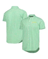 Men's Columbia Green Oregon Ducks Rapid Rivers Logo Button-Down Shirt