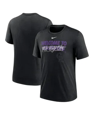 Men's Nike Heather Black Colorado Rockies Home Spin Tri-Blend T-shirt