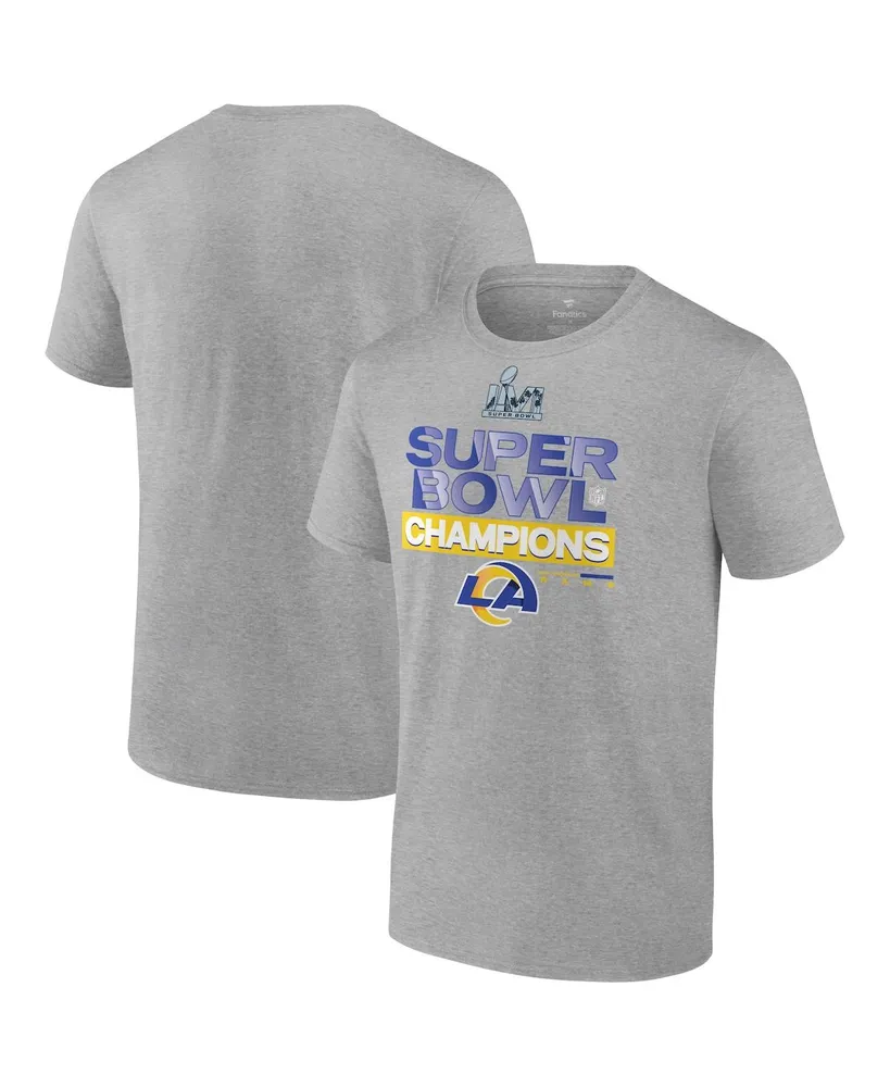 Men's Fanatics Heathered Gray Los Angeles Rams Super Bowl Lvi Champions Locker Room Trophy Collection T-shirt