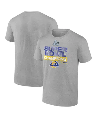 Men's Fanatics Heathered Gray Los Angeles Rams Super Bowl Lvi Champions Locker Room Trophy Collection T-shirt