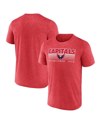 Men's Fanatics Heathered Red Washington Capitals Prodigy Performance T-shirt
