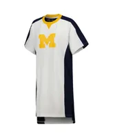 Women's G-iii 4Her by Carl Banks White Michigan Wolverines Home Run T-shirt Dress