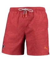 Men's Tommy Bahama Red Atlanta Falcons Naples Layered Leaves Swim Trunks