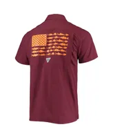 Men's Columbia Pfg Maroon Virginia Tech Hokies Slack Tide Camp Button-Up Shirt