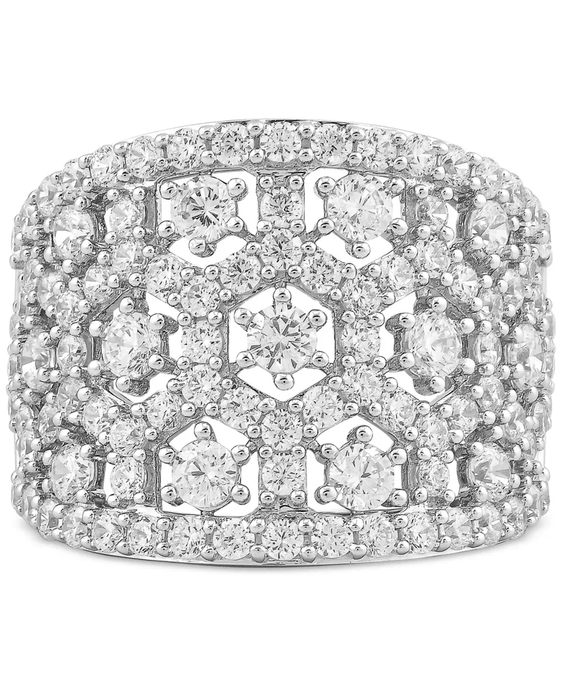 Diamond Wide Cluster Statement Ring (3 ct. t.w.) in 10k White Gold