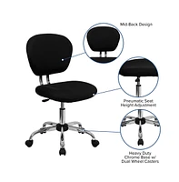 Emma+Oliver Mid-Back Mesh Padded Swivel Task Office Chair With Chrome Base
