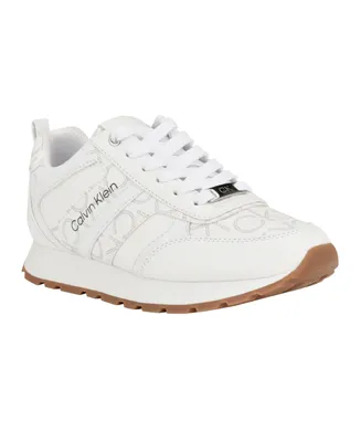 Calvin Klein Women's Carlla Round Toe Lace-up Sneakers