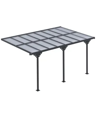 Outsunny 14.5' x 10' Outdoor Pergola Patio Gazebo Awning for Patio with Adjustable Posts & Height, Uv-Fighting Panels, & Aluminum Frame