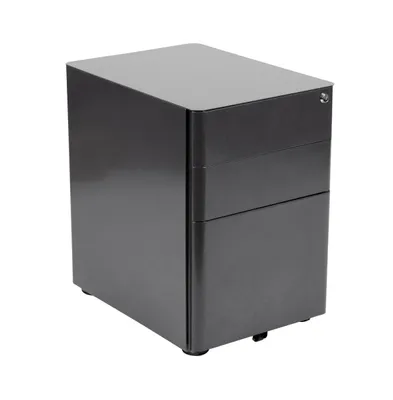 Emma+Oliver Modern 3-Drawer Mobile Locking Filing Cabinet Storage Organizer