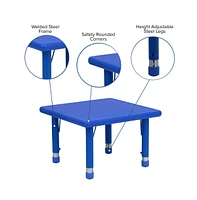 Emma+Oliver 24" Square Plastic Height Adjustable Activity Table