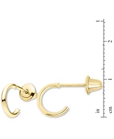 Children's Polished Extra Small Hoop Earrings in 14k Gold, 3/8"