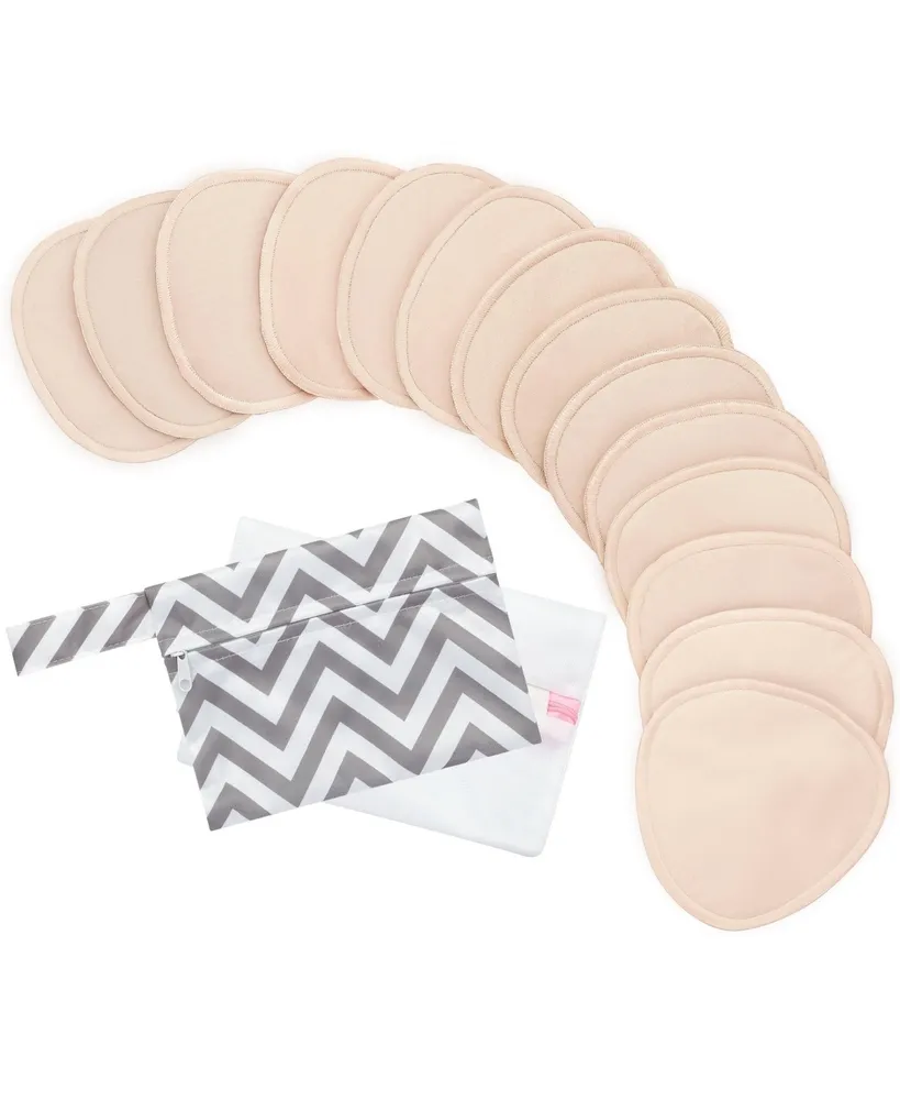 KeaBabies Maternity 14pk Organic Nursing Pads, Reusable Nipple Pads for  Breastfeeding, Washable Breast + Wash Bag