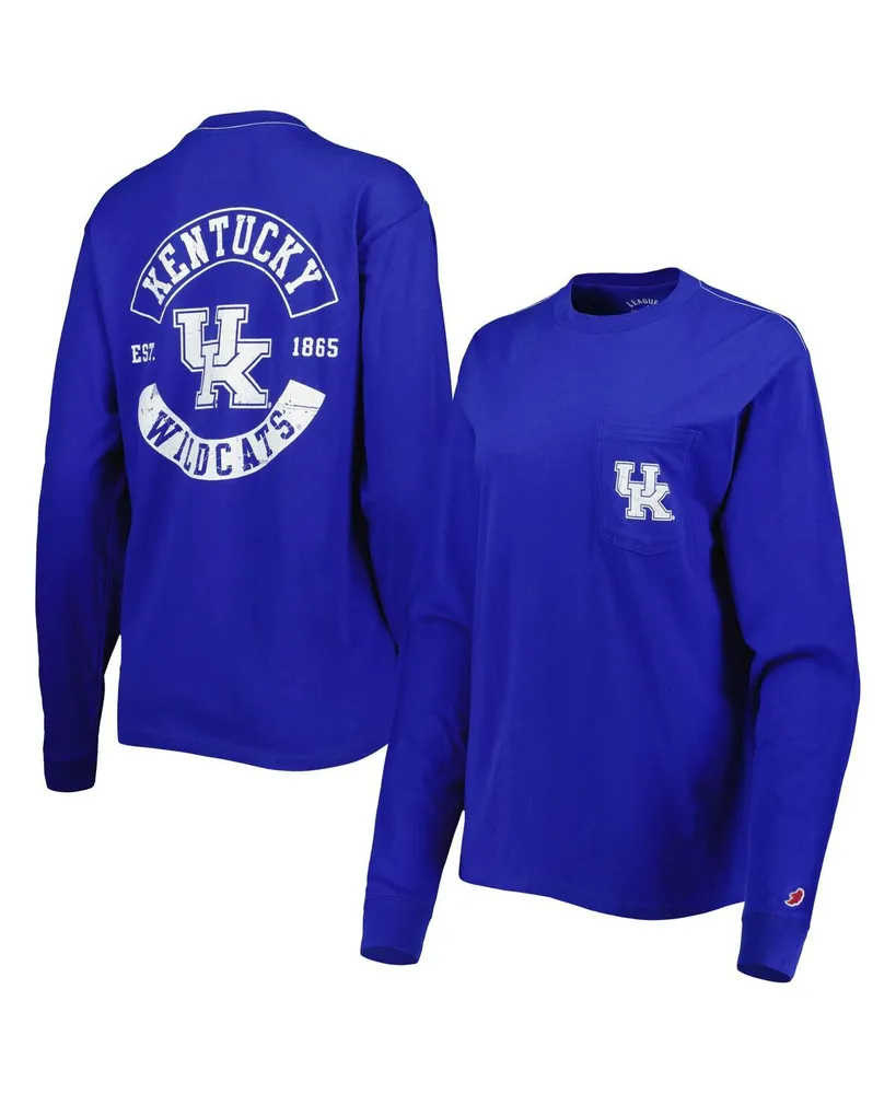 League Collegiate Wear Women's League Collegiate Wear Royal Kentucky  Wildcats Oversized Pocket Long Sleeve T-shirt