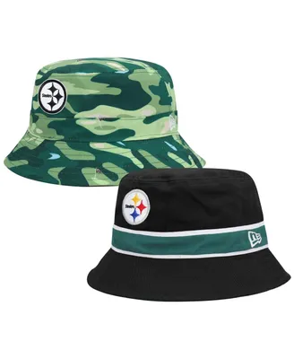 Men's New Era Black Pittsburgh Steelers Reversible Bucket Hat