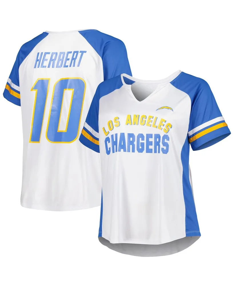 Lids Justin Herbert Los Angeles Chargers Women's Plus Notch Neck T-Shirt -  White