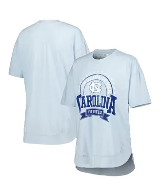 Women's Pressbox Carolina Blue North Carolina Tar Heels Vintage-Like Wash Poncho Captain T-shirt