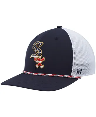 Men's '47 Brand Navy and White Chicago White Sox Flag Fill Trucker Snapback Hat