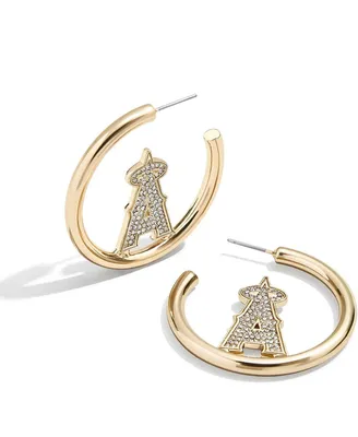 Women's Baublebar Los Angeles Angels Hoops Earrings - Gold
