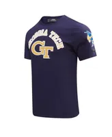 Men's Pro Standard Navy Georgia Tech Yellow Jackets Classic Stacked Logo T-shirt