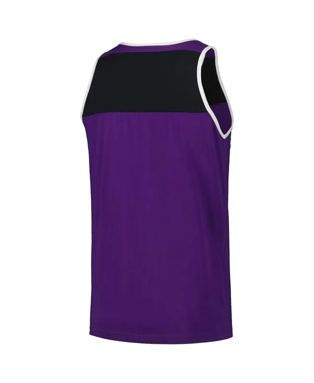 Men's Mitchell & Ness Black/Purple Baltimore Ravens Heritage Colorblock  Tank Top