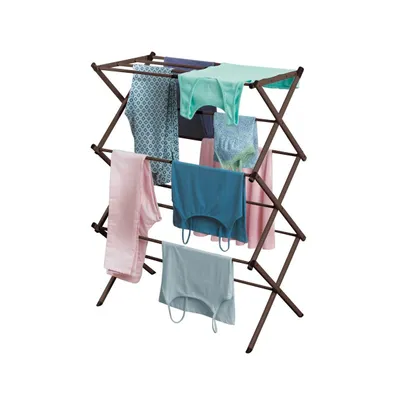 mDesign Brezio Collapsible Foldable Laundry Drying Rack