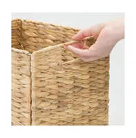 mDesign Woven Hyacinth Home Storage Basket for Cube Furniture, 4 Pack