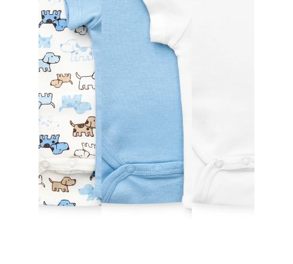 Little Me Baby Boys Cute Puppies Bodysuits, Pack of 3