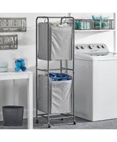 mDesign Vertical Portable Laundry Hamper Basket - Metal Frame