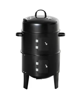 Outsunny Vertical Charcoal Bbq Smoker, 3-in