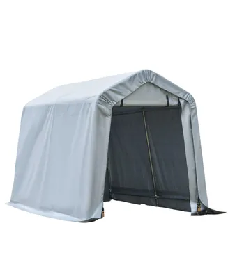 Outsunny 8' L x 6' W Outdoor Carport Awning/Canopy w/ Weather-Fighting Material