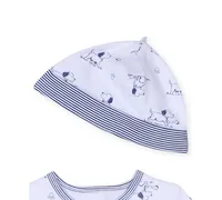 Little Me Baby Boys Puppy Toile Coverall and Hat, 2 Piece Set