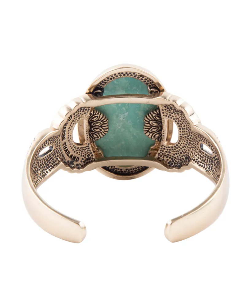Barse Agave Genuine Blue Turquoise Oval Cuff Bracelet
