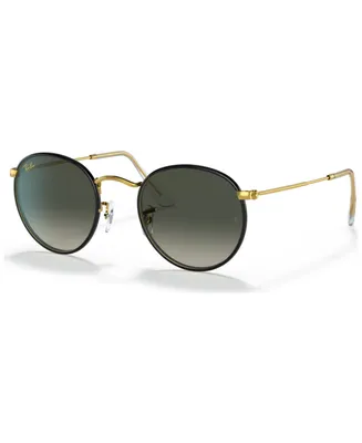 Ray-Ban Men's Sunglasses, Round Metal Full Color Legend - Black on Gold
