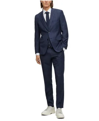 Boss by Hugo Boss Men's Checked Three-Piece Slim-Fit Suit