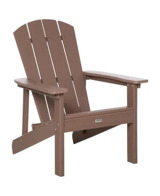 Outsunny Oversized Adirondack Chair, Outdoor Fire Pit & Porch Seating, Wide Seat, Plastic Lounge for Patio, Backyard, Garden, Lawn, Deck