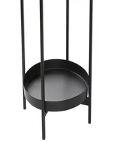 Black Metal Indoor Outdoor Planter with Removable Stand Set of 2