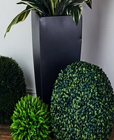 Rosemary Lane Metal Indoor Outdoor Light Weight Planter with Tapered Base and Polished Exterior Set of 3