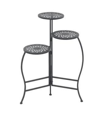 Rosemary Lane Metal Indoor Outdoor 3 Tier Floral Plant Stand
