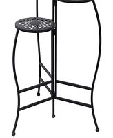 Rosemary Lane Metal Indoor Outdoor 3 Tier Floral Plant Stand