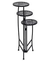 Rosemary Lane Metal Indoor Outdoor 3 Tier Floral Plant Stand