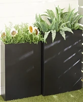 Rosemary Lane Metal Indoor Outdoor Planter Set of 2