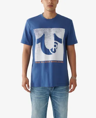 True Religion Men's Short Sleeve Distressed Registered Horseshoe T-shirt