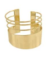 Adornia 14K Gold Plated Multi Strand Tall Cuff Bracelet