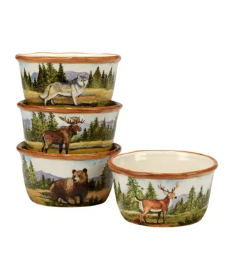 Certified International Mountain Summit Set of 4 Ice Cream Bowl Service for 4