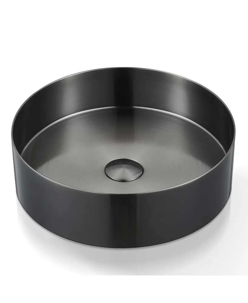 14.9'' Stainless Steel Circular Vessel Bathroom Sink