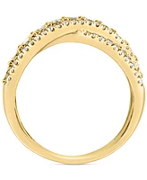 Effy Diamond Round & Baguette Crossover Statement Ring White Gold (3/4 ct. t.w.) (Also available 14k Gold)